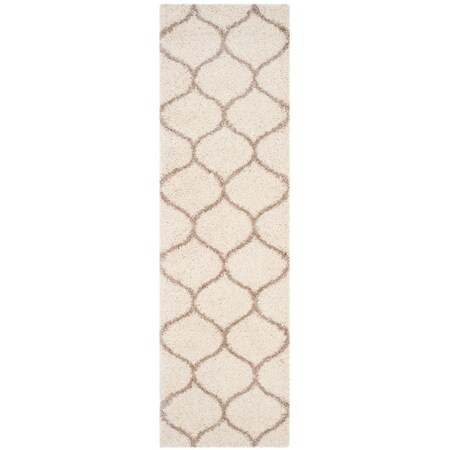 Safavieh Hudson Shag Runner RugIvory & Beige 2 ft.-3 in. x 12 ft. SGH280D-212